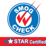 A star certified logo for smog check